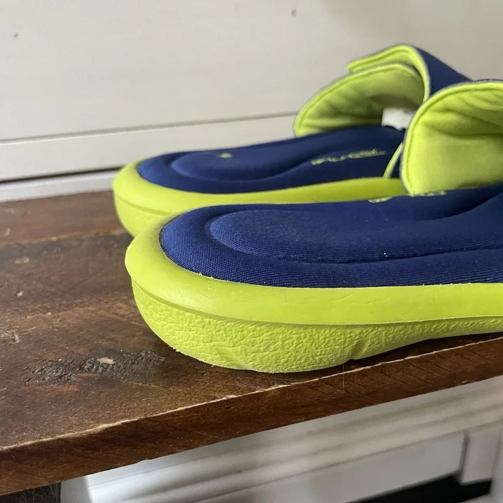 Under Armour Kids UA Blue Green Slip On Slides Sandals Size US 1Y Summer‎
